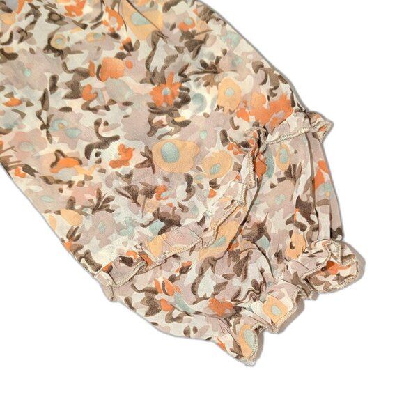 NWT Petal & Pup | Off The Shoulder Beige Floral Boho Mini Dress | Size 6 - Picture 9 of 13